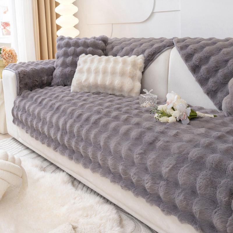 Зимний утолщенный плюшевый диванный плед однотонный плюшевый плед из кролика диванная подушка угловые мягкие чехлы для гостиной скандинавский декор чехол на диван