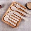 100pcs Disposable Wooden Spoon Knife Forks Biodegradable EcoFriendly Tableware Western Dessert Ice Cream Scoop for Party Picnic
