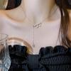 Korean Light Luxury Niche Letter B Titanium Steel Necklace - Versatile, Flashy, Full Diamond Clavicle Chain