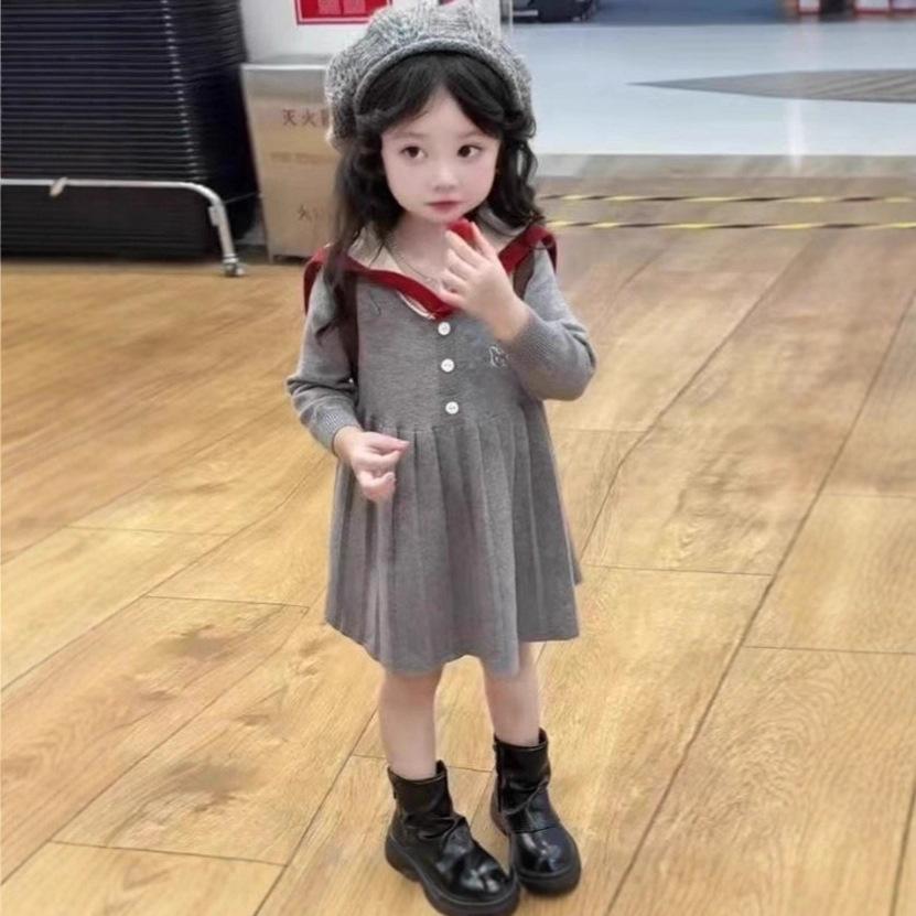 Girls Autumn Knit Dress Long Sleeve Princess Sweater Dress For Toddler And Kids Outerwear