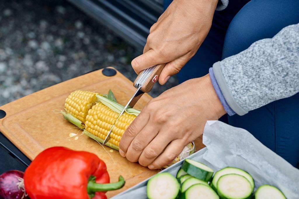 Victorinox Многофункциональный нож Ranger Wood 55 для активного отдыха, большой клинок с фиксатором, открывалка для бутылок, швейцарский мультитул с 10 функциями, компактный, простой в