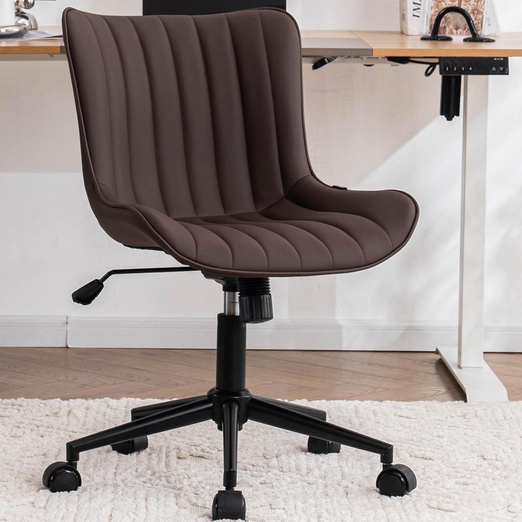 Kidol Shellder Офисная работа Эргономичное Неутомимое ПУ без высоты 360 градусов Дом Домашний офис 5 лет Коричневый и Стул, Стул, Стул, Удаленная работа, Стул,