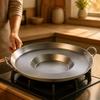 Seasoned Iron Frying and Grilling Pan Uncoated 50 Cm Cooking Gas Compatible Round