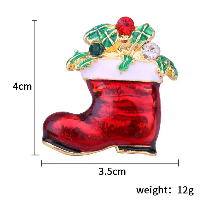 Christmas Brooches Set Tree Santa Snowman Sleigh Bell Boots Pin for Xmas Sweater Decoration Body Accessories