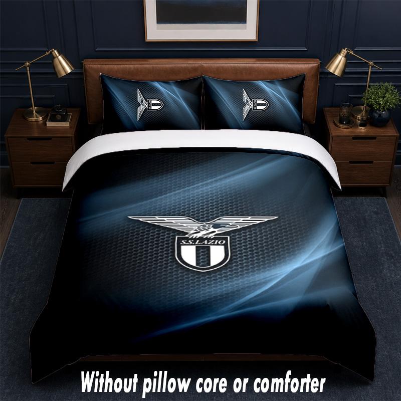 Lazio FC Design Bed Bedding Set 1 Duvet Cover + 2 Pillowcases Soft Breathable Household Bed Linens