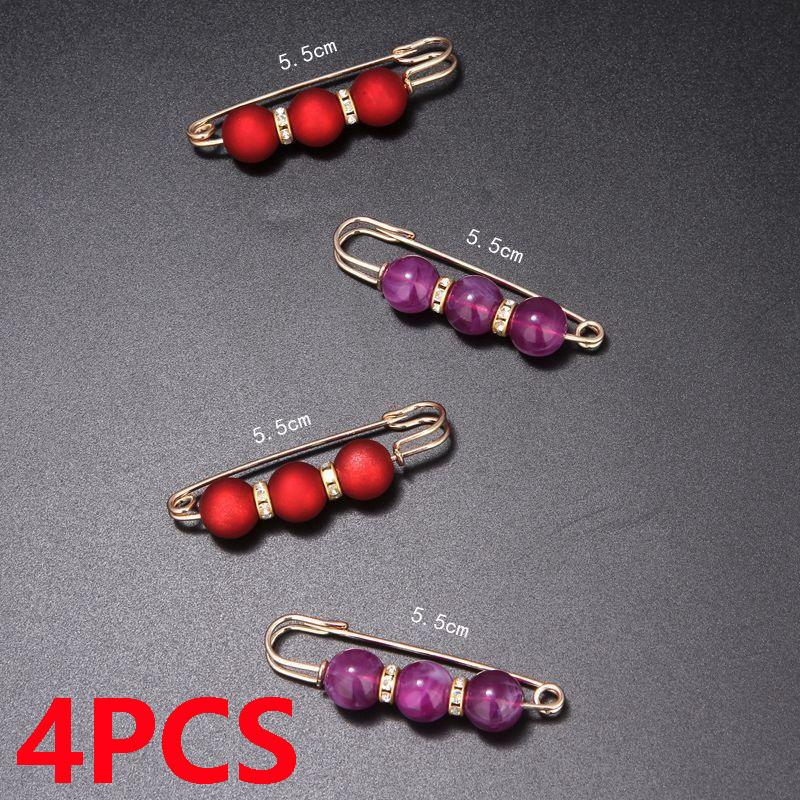 4 шт., комплект брошей из искусственного жемчуга, элегантный модный женский циркон, булавка на лацкане, свитер, платье, брошь, булавки, аксессуары «сделай сам», подарки