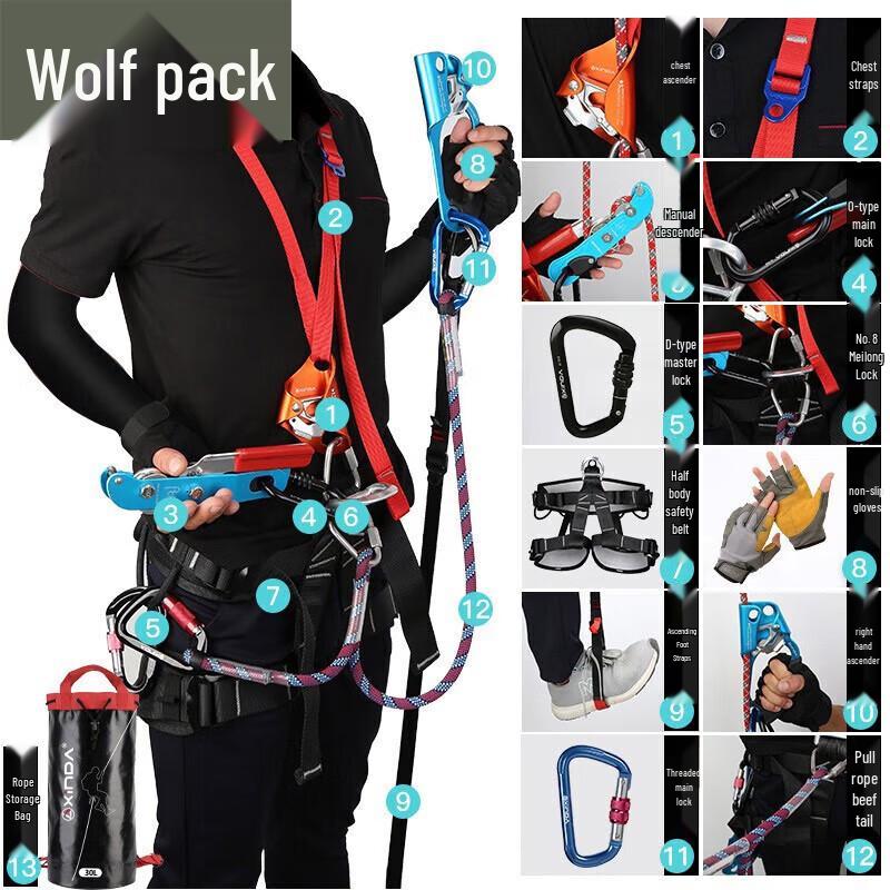 Conglang Outdoor SRT Ascender Descender Kit with Helmet