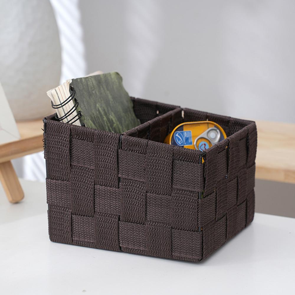 Creative Weaving Polypropylene Silk Partition Storage Basket Desktop Miscellaneous Organizer Simple Home Decoration
