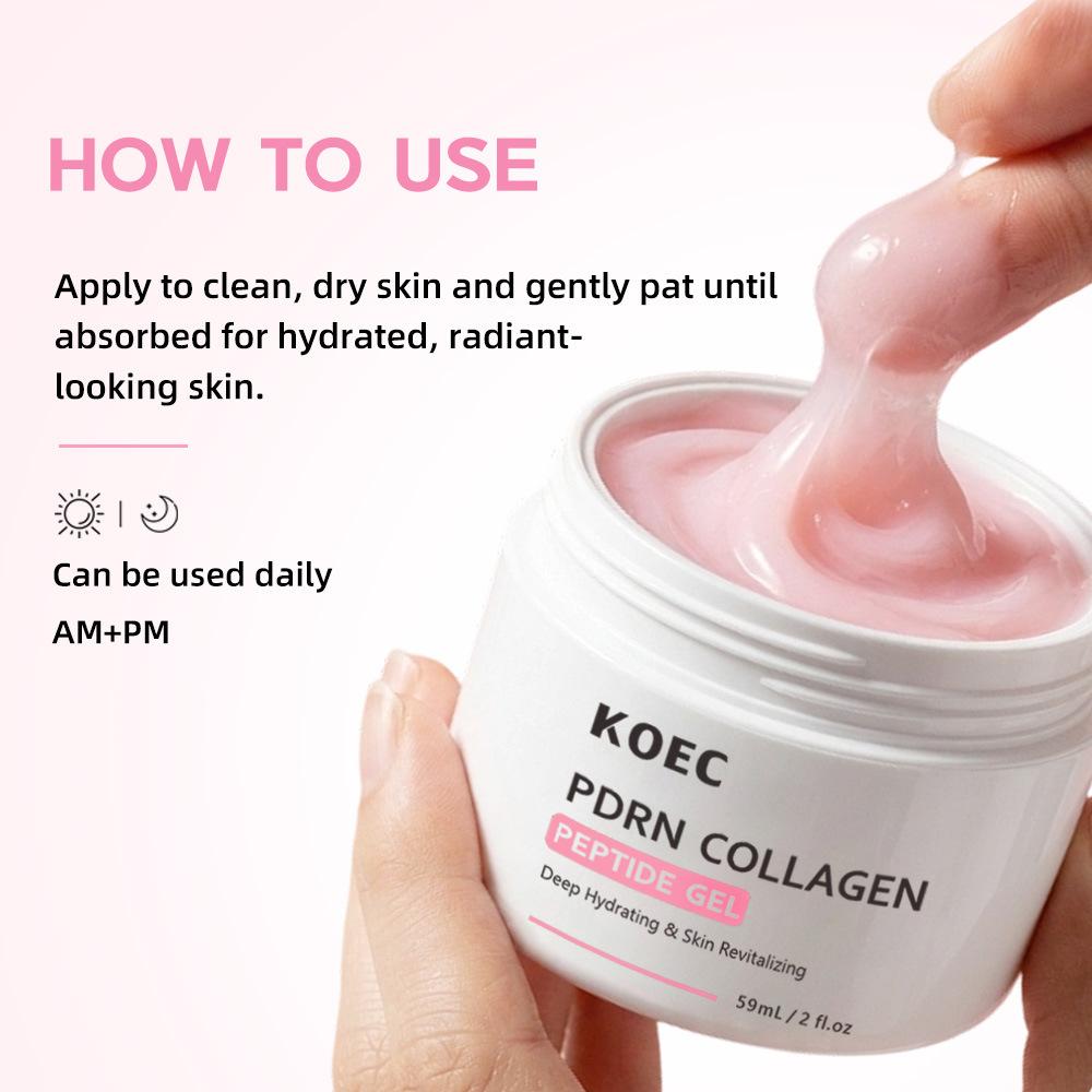 KOEC PDRN Jelly Peptide Gel Salmon Collagen Peptide Face Cream, Anti-Wrinkle Moisturizing Repair 50ml