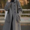 Aunt Women's 2024 Korean Style Woolen Coat - Autumn & Winter Medium-Length Over-Knee Fashionable Loose Fit