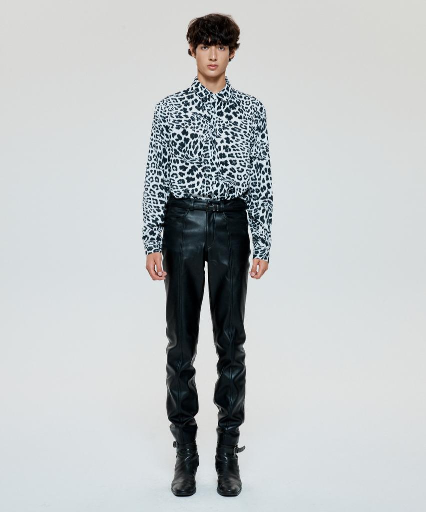 UNTAGE Leopard Print Shirt [White(Unisex)]_Uts-Fs21