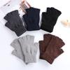 Fashion Cashmere Stretchy Half Finger Gloves Wool  Knitted Typing/Texting Gloves Fingerless Gloves