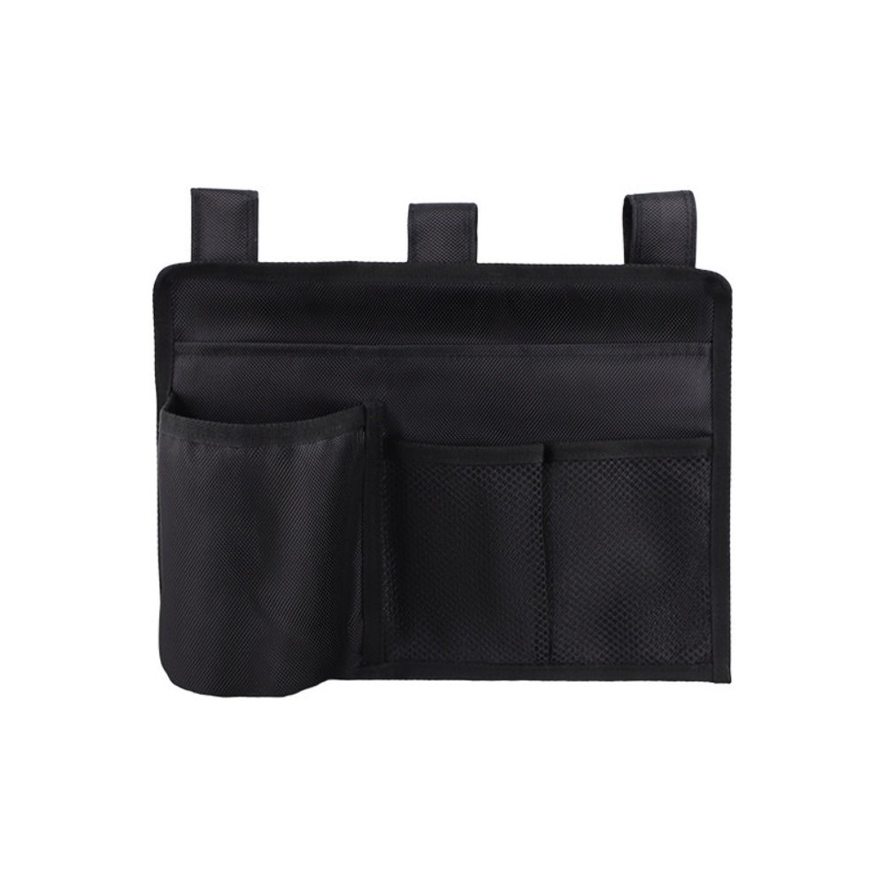 Black Storage Hanging Bag Multi-Pocket Bedside Storage Bag Durable Bed Rails Storage Bag