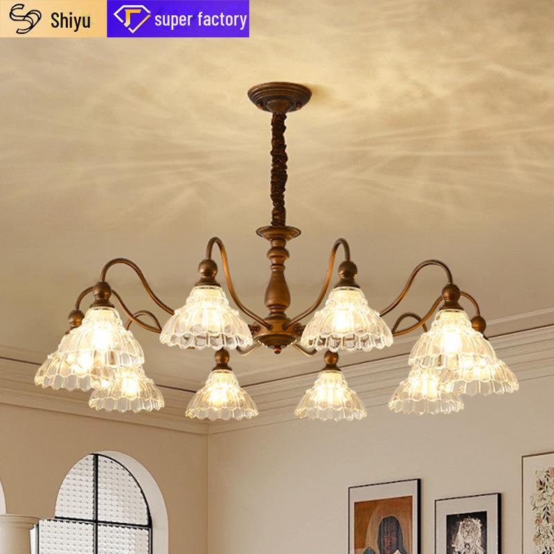 "2025 French Medieval Style Chandelier: Retro Living Room, Bedroom, and Restaurant Lamp."