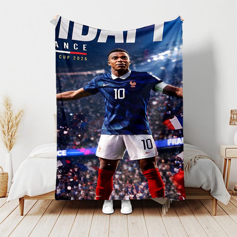 1pc Blanket - Kylian Mbappé Print Design, Lightweight Blanket for Sofa, Bed- Soft &Warm, Gift for All Seasons