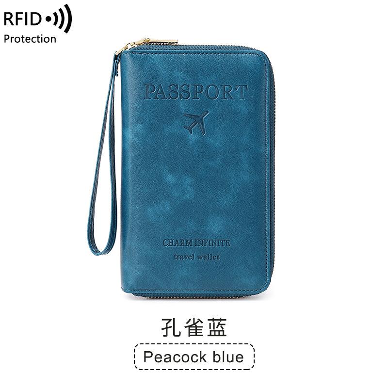 New Passport Folder Ticket Storage Document Bag Zipper Long Wallet Multifunctional Travel Passport Bag