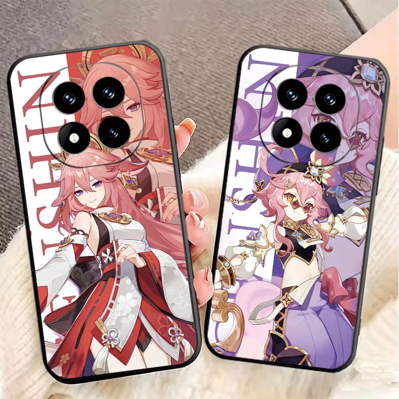 Мягкий чехол для телефона Genshin Impact Аниме для Xiaomi Redmi Note 12 13 14 15 Pro Plus 11 12S 11S 11T 10 4G Черная задняя крышка