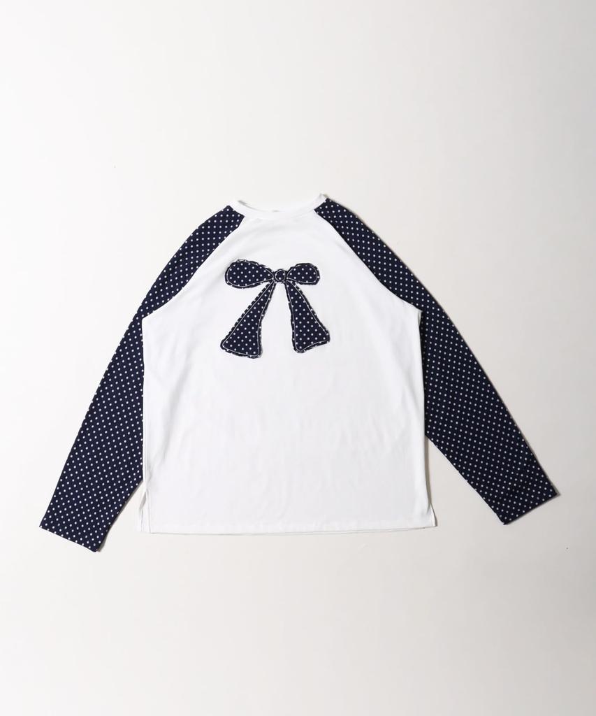 Женская футболка WEGO WC Dot Raglan Patchwork с длинным рукавом, темно-синяя