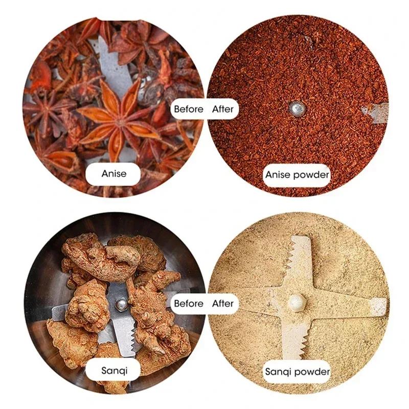 400 Вт пищевая кофемолка электрическая портативная бытовая машина для измельчения перца, бобов, бобов, нержавеющая сталь кухонный инструмент для измельчения зерна