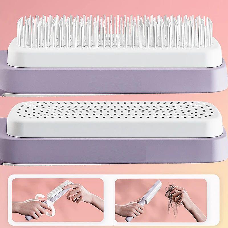 Rotatable Self Cleaning Hair Brush Telescopic Massage Airbag Comb Telescopic Cleaning Anti-static Hairdressing Air Cushion Com