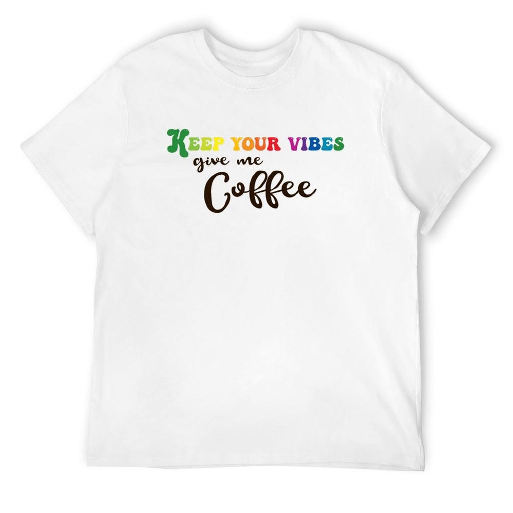 Give Me Coffee - Rainbow T-Shirt Sweat Oversized Graphic Tee Anime Stuff Short Sleeve Tee Men