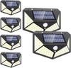 100 LED Solar Outdoor Garden 4 Side 3 Intelligent IP65 Solar Sensor 100 LED Motion Sensor No Battery Automatic Suitable for Outage (6 Pieces) Light,