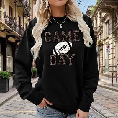 Осенняя женская мода с круглым вырезом и длинным рукавом, свободная одежда, бейсбольный принт, футболка для девочек, уличная одежда