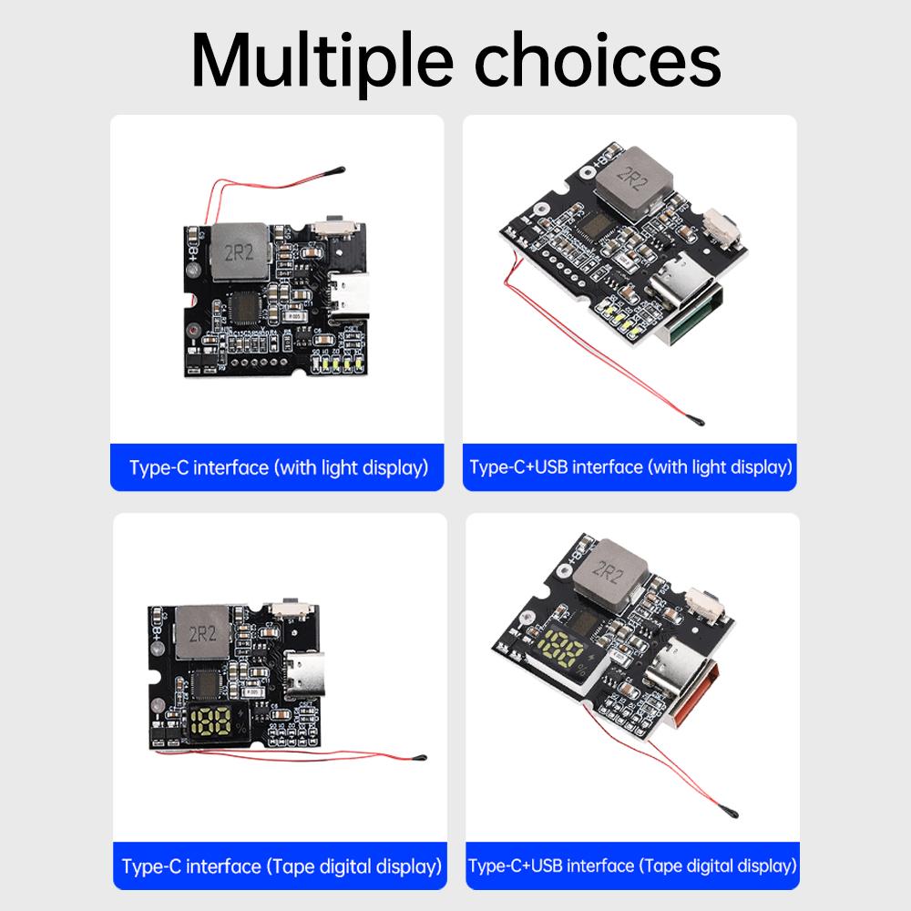 Type-C USB 22.5W Power Bank Bidirectional Fast Charging Mobile Power Module Circuit Board With Digital/Light PD/QC3.0 2.0