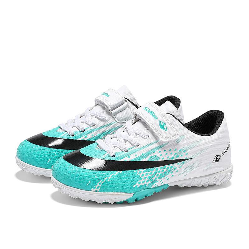 Новые футбольные бутсы для мальчиков и девочек, с шипами, студенческие, на липучке, для тренировок на искусственном газоне, футбольные бутсы для начальной школы