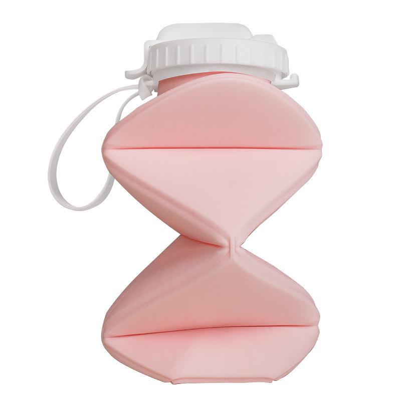 Складная силиконовая бутылка для воды 600 мл: Портативный, соломенный, идеально подходит для занятий спортом на открытом воздухе и путешествий