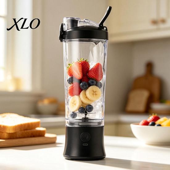 Lightweight Meal Replacement Shaker Cup Portable Blender Cup, USB Fast Charging Personal Size Juicer, 600ml Capacity, Juicer for Travel Stainless