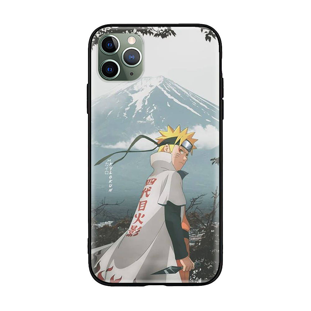 W-20 Naruto Hokage Soft Black Case for iPhone 11 12 13 14 15 6 7 8 X XS Pro Max XR Samsung S21 S22 S23 S24 FE Ultra S8 Plus