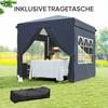 2.5 x 2.5 m Pop-Up Gazebo with Side Walls and Carry Bag, UPF50+ Height-Adjustable Garden Tent, Dark Blue