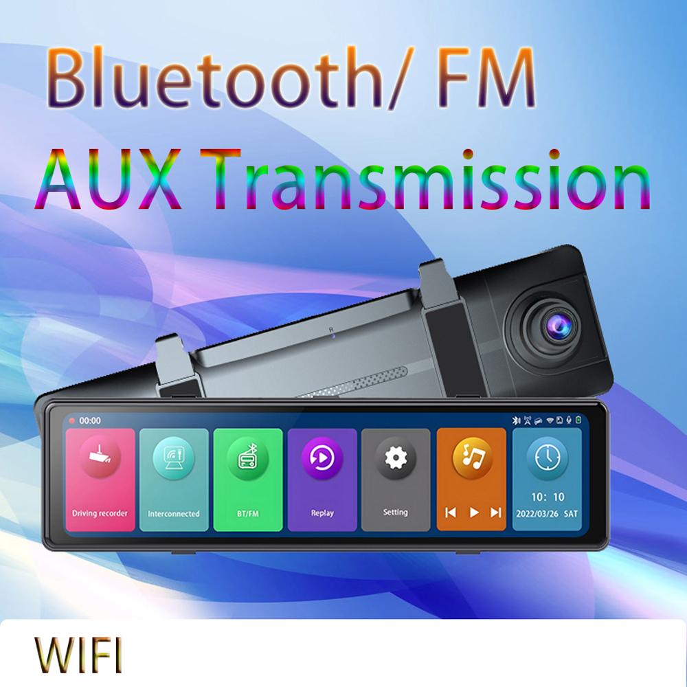 icreative 11,26-дюймовый автомобильный видеорегистратор 1080P, беспроводной Carplay, Android, авто, двойной объектив, Wi-Fi, видеорегистратор, Wi-Fi, GPS, FM, Bluetooth, циклическая запись, видеорегистратор