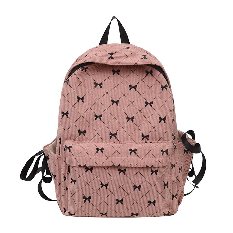 Women's Bowknot Corduroy Casual Backpack – Versatile Fall/Winter  Style