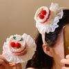 Soft Fabric Velvet Headband Birthday Series Cake Decor Bright Color Hair Hoop Hand-Crafted Hair Accessory