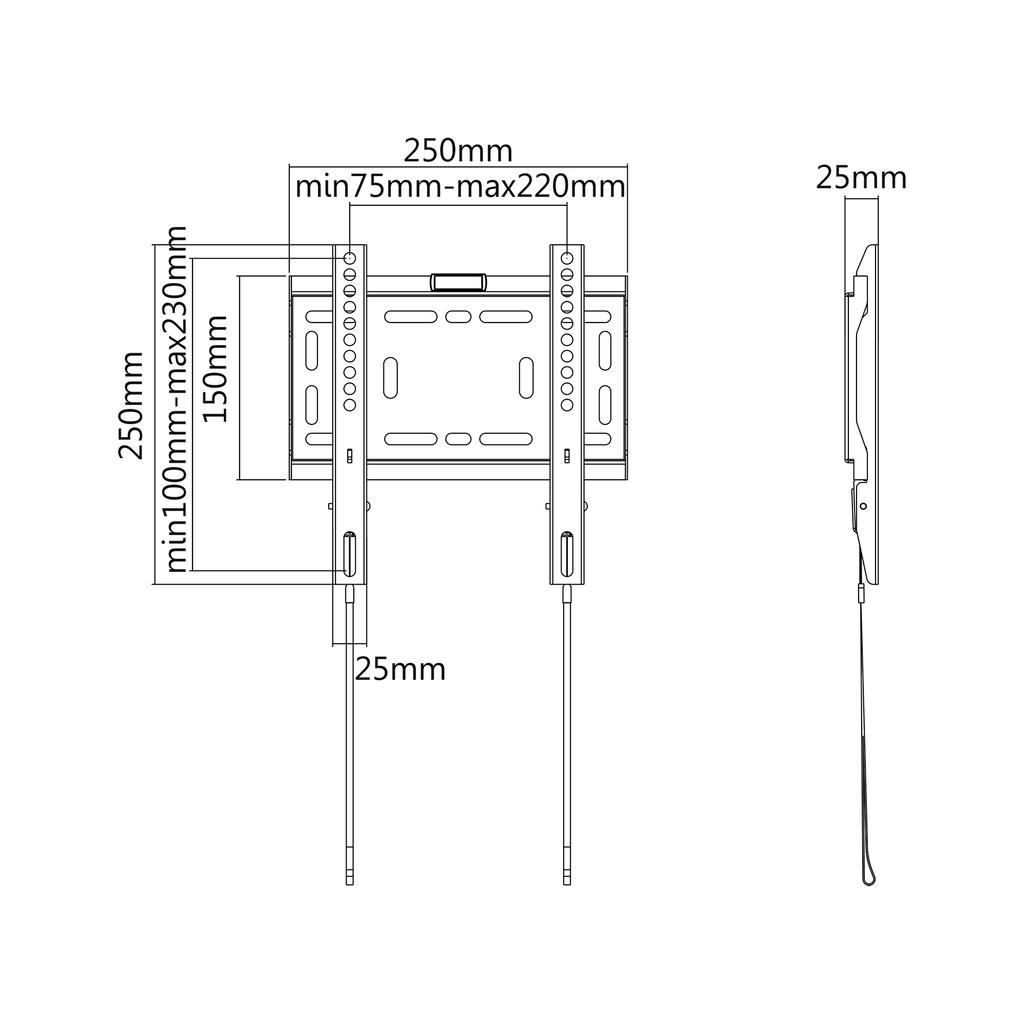 TV mount, universal TV hanger, 23"-42" Cabletech