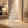 Nordic Style Art Piece Minimalist Spiral Christmas Tree Figurine with Star Topper, 3D Printed Mini Indoor Festive Display Decoration, Modern Tabletop