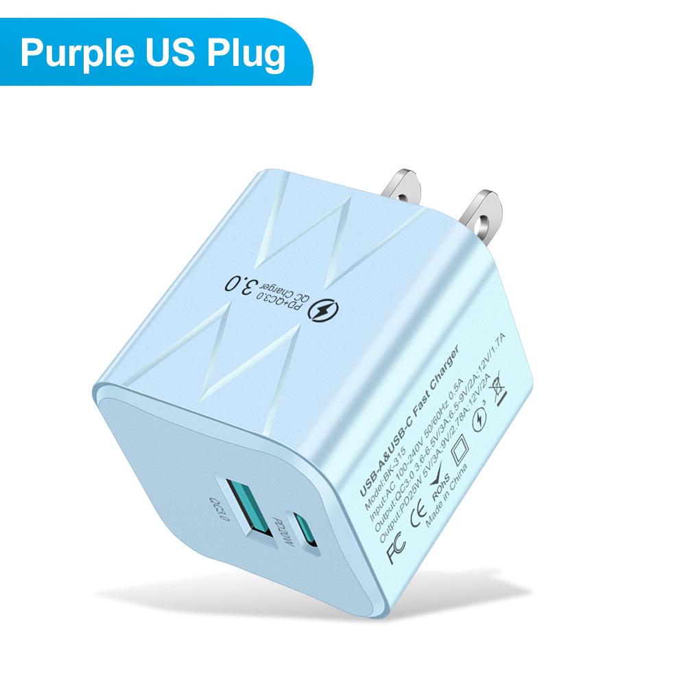 Сверхбыстрое зарядное устройство Macaron USB+PD мощностью 25 Вт для ЕС, США, Кореи