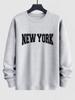Мужская повседневная толстовка-пуловер с круглым вырезом и надписью NEW YORK