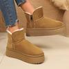 Женские зимние сапоги на молнии сбоку, новинка зимы 2025, бархатные утепленные хлопковые сапоги на толстой подошве, теплые северо-восточные хлопковые сапоги, короткие