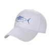 Fashion Cute Albacore Tuna Fish in Aegean Blue and White Curved Brim Baseball Cap Fashionistas Summer Cap