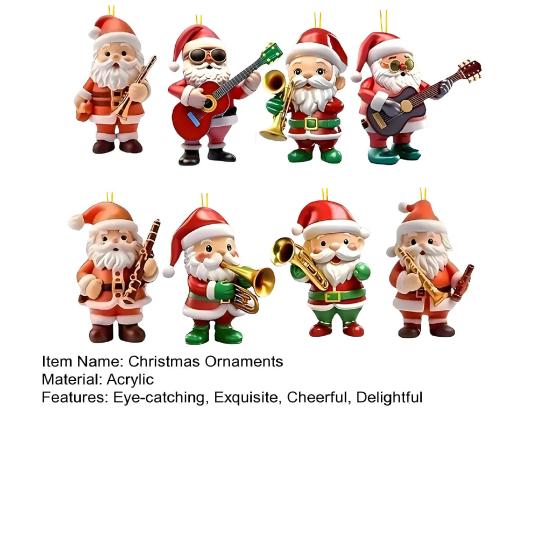 Дед Мороз Рождественские украшения 2D Плоское акриловое подвесное украшение для Рождества