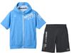 Move Sport Солнцезащитный трикотажный короткий рукав, штаны, комплект верха и низа SUNSCREEN TAIKYU Alphabet BL01xBK01 Синий Меланжевый x Черный [Move Sports] Толстовка с капюшоном/половинка