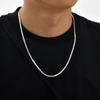 3MM Flat Snake Chain Necklace for Men Boys,Thin Stainless Steel Blade Chain Collar,Hiphop Casual Zircon Gift