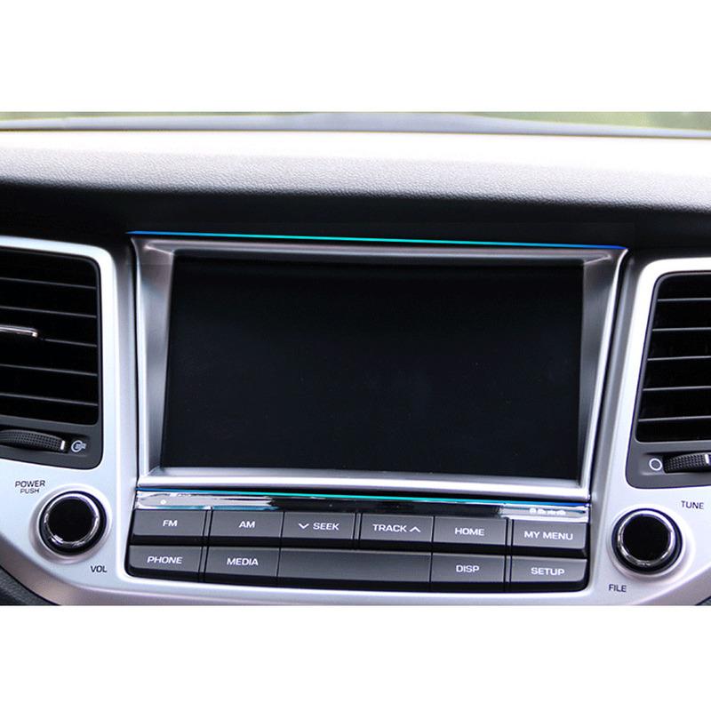 For Hyundai Tucson 2015 2016 2017 2018 Car Styling ABS Navigation Panel Central Frame Middle Console Cover Stick Hood Trim 1PCs