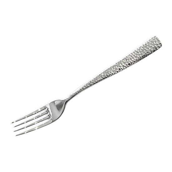 Western Food Tableware Stainless Steel Serrated Steak Knife Sharp Fork Tines Curved Spoon Dishwasher Safe Hammered Texture