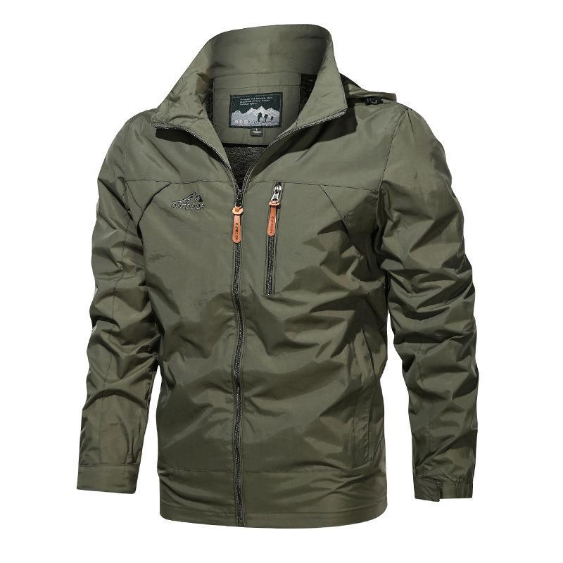 Men's Sports Jacket Men's Spring and Autumn Solid Color Casual Windproof Waterproof Jacket Winter Jacket