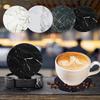 Artificial Leather Marble Coaster Drink Coffee Cup Mat Table Placemats Round Heat-resistant Tea Pad Table Pad Holder