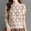 Autumn and Winter Women's Half High Collar Long Sleeves Knitted Pullovers Sweater Slim Printing Love Heart Fashion Casual Tops